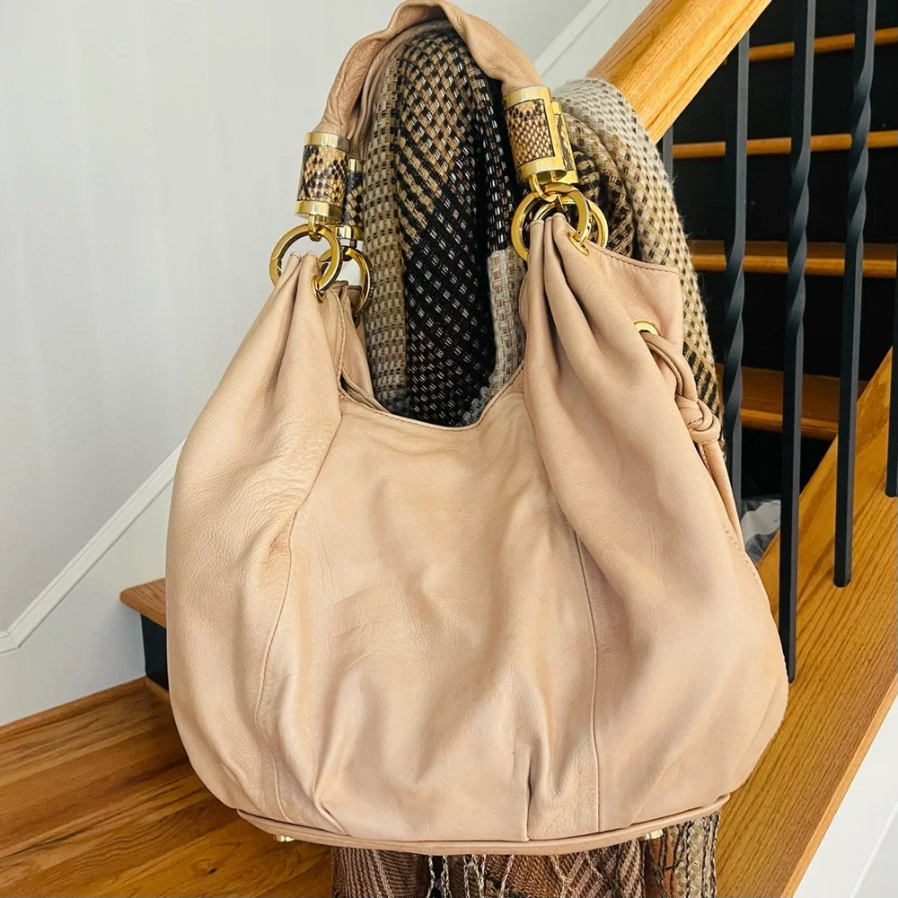 LUXURY LINE MICHAEL KORS Tonne Slouch Hobo Snakeskin Python Leather Shoulder Bag
